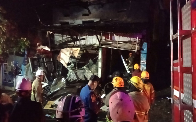 KEBAKARAN AH NASUTION2 Kondisi bengkel mesin jahit seusai terbakar hebat. (Foto: Istimewa)