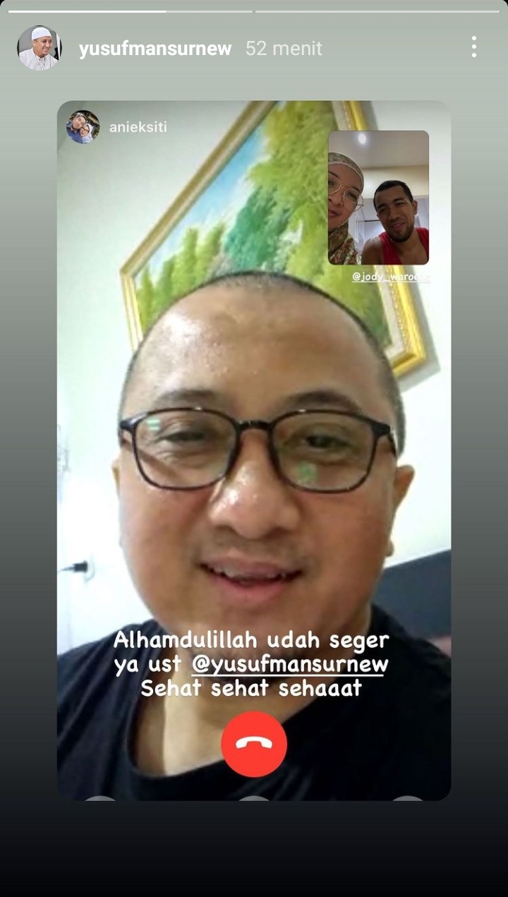 Screenshot 2021 07 22 08 57 52 62 Ustaz Yusuf Mansur masih dirawat di RSPAD karena penurunan hemoglobin dan eritrosit rendah sehingga memerlukan donor darah.(Foto: Instastory)