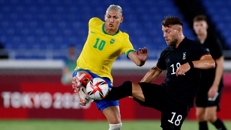Brasil menang Brasil U23 meraih hasil positif di laga perdananya di Olimpiade Tokyo 2020. Brasil U23 menang 3-2 atas Jerman U23. (foto: REUTERS)