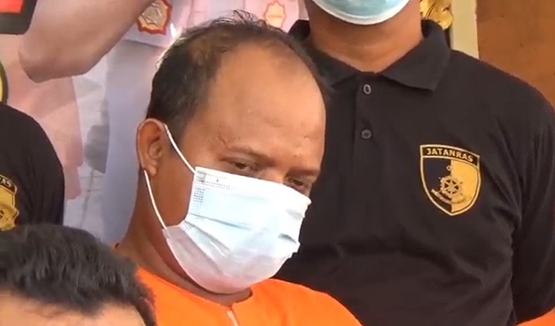 Pengeroyokan Denpasar2 I Wayan Sadia (39), pelaku utama yang menebas Gede Budiarsana hingga tewas. (Foto: iNews.id/Aris Wiyanto)