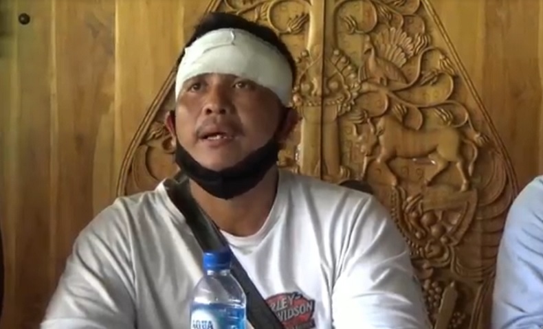 Pembunuhan Debt Collector Ketut Widiada, kakak Gede Budiarsana yang tewas dibacok debt collector di Bali. (Foto: iNews/Indira Arri)
