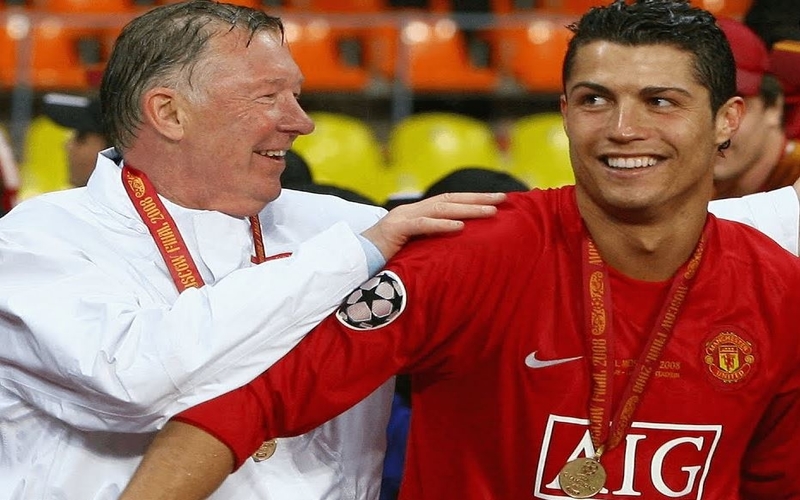 Sir Alex Ferguson dan Cristiano Ronaldo saat Man United memenangi Liga Champions 2007/2008. (Foto: Youtube/BT Sport)