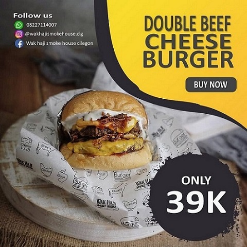 Wak Haji Smoke House Burger menjaid menu favorit di Wak Haji Smoke House, Cilegon, Banten. (Foto: Istimewa)