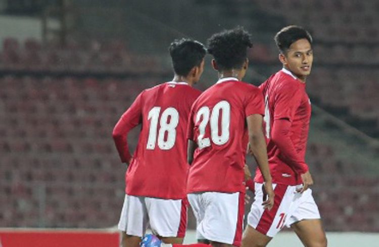 Timnas Indonesia U-23 menang tipis 1-0 atas Nepal pada laga uji coba di Hisor Central Stadium, Jumat (22/10/2021) malam WIB. Hanis Saghara jadi pahlawan. (Foto: PSSI)