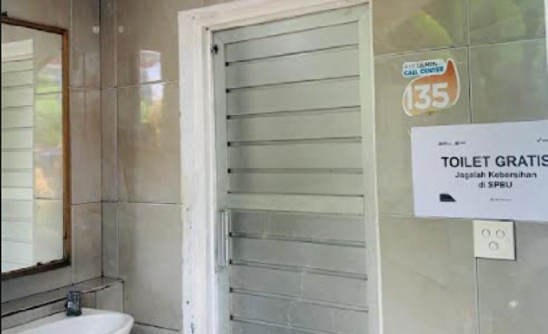 Toilet SPBU gratis di Badung Bali, (Foto: MNC/Chusna)