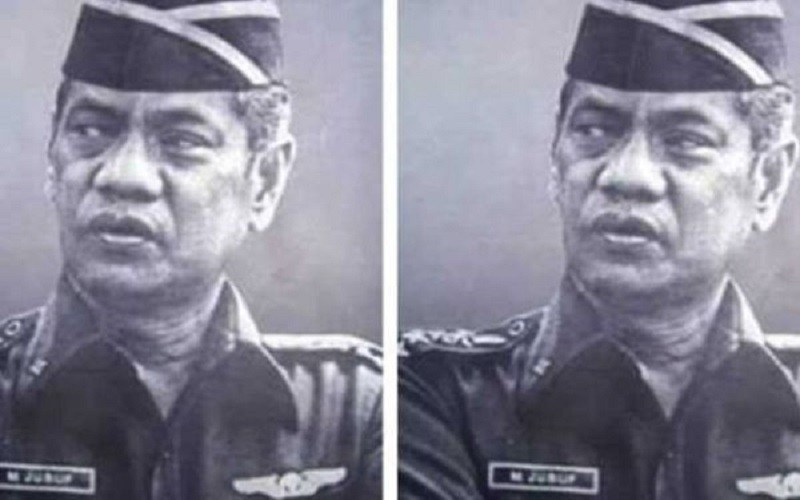 Mantan Panglima ABRI Jenderal M Jusuf (kanan) dan Presiden Soeharto (kiri) (foto: Khastara Perpusnas)