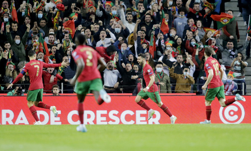 Timnas Portugal hajar Makedonia Utara pada Playoff kualifikasi Piala Dunia 2022 Zona Eropa, Rabu (30/3/2022) dini hari WIB. (Foto: REUTERS/Miguel Vidal)