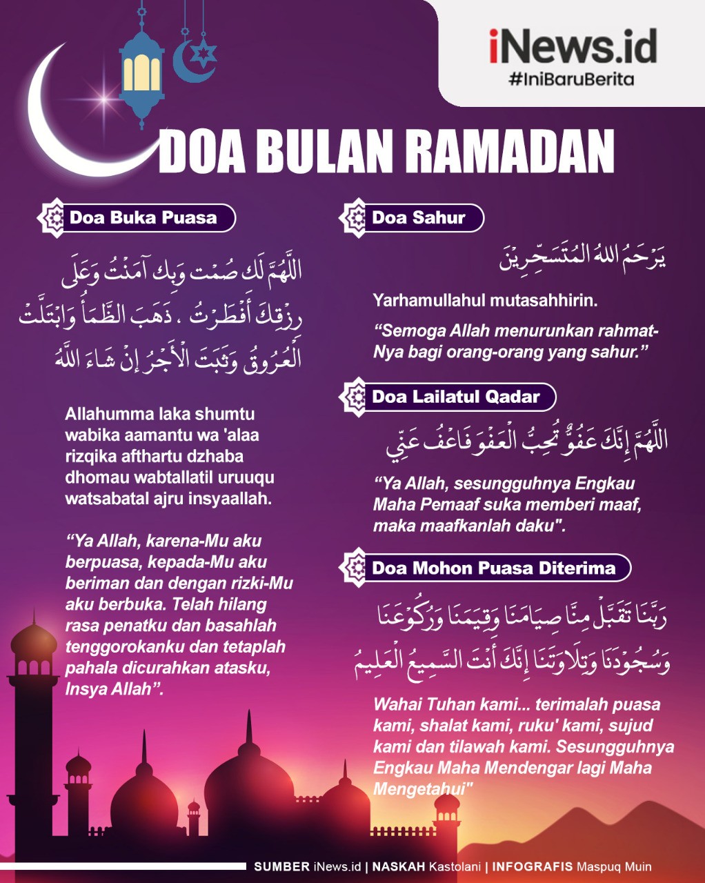Doa bulan ramadhan dan lailatul qadar