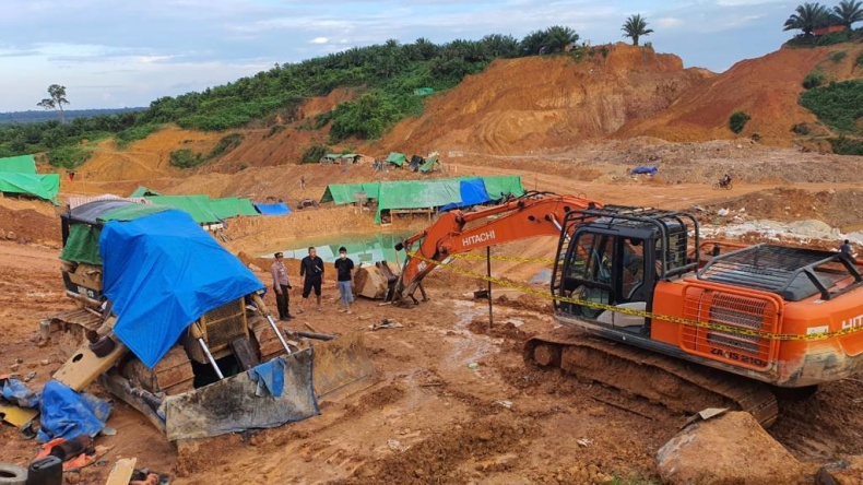 Pengungkapan tambang emas ilegal dilakukan di lokasi tambang PT BTM di Desa Sekatak Buji, Kecamatan Sekatak Kabupaten Bulungan, Kaltara (Humas Polda Kaltara)