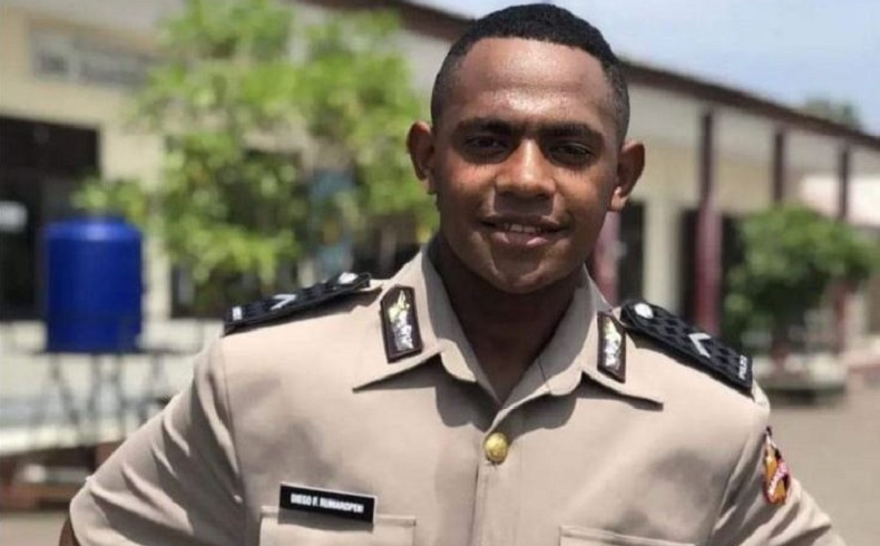 Putra daerah Bripda Diego Fernando Rumaropen, anggota Brimob Polda Papua yang gugur diserang OTK di Jayawijaya, Papua. (Foto: Ist)