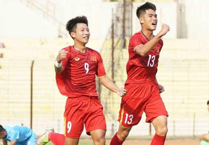 Timnas Vietnam U-16 menang 5-1 melawan Singapura U-16 pada laga perdana Piala AFF U-16 2022 di Stadion Sultan Agung, Bantul, Minggu (31/7/2022). (Foto: Instagram/@aff.presse)