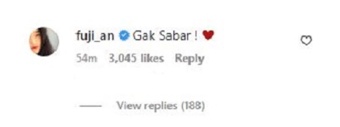 Komentar Fuji Shopee Thofu Komentar Fuji pada postingan terbaru Thariq Halilintar. (Foto: tangkapan layar Instagram @thariqhalilintar)