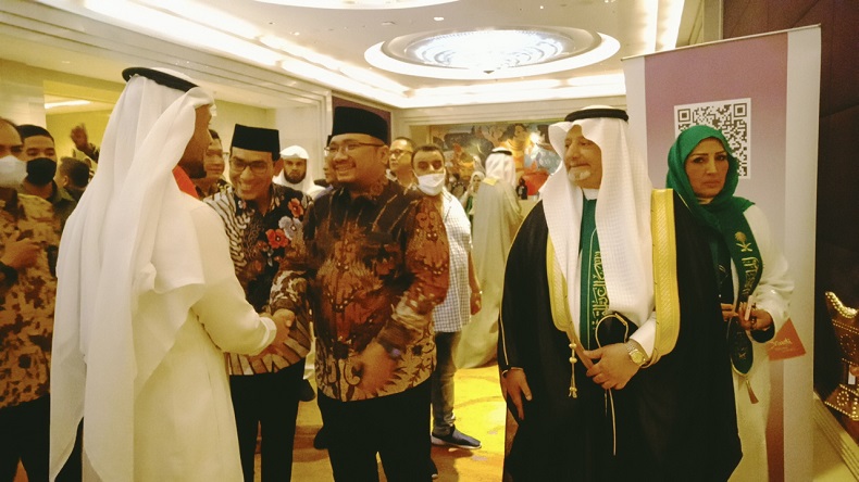 Menteri Agama (Menag) Yaqut Cholil Qoumas menghadiri perayaan Hari Nasional ke-92 Arab Saudi salah satu hotel di Jakarta, Jumat (23/09/2022). (Foto: Istimewa)