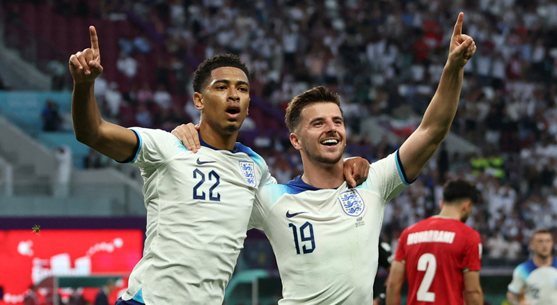 Jude Bellingham Timnas Inggris memimpin 3-0 atas Iran pada babak pertama matchday 1 Grup B Piala Dunia 2022 di Khalifa International Stadium, Senin (21/11/2022) malam WIB (Foto: REUTERS/Paul Childs)