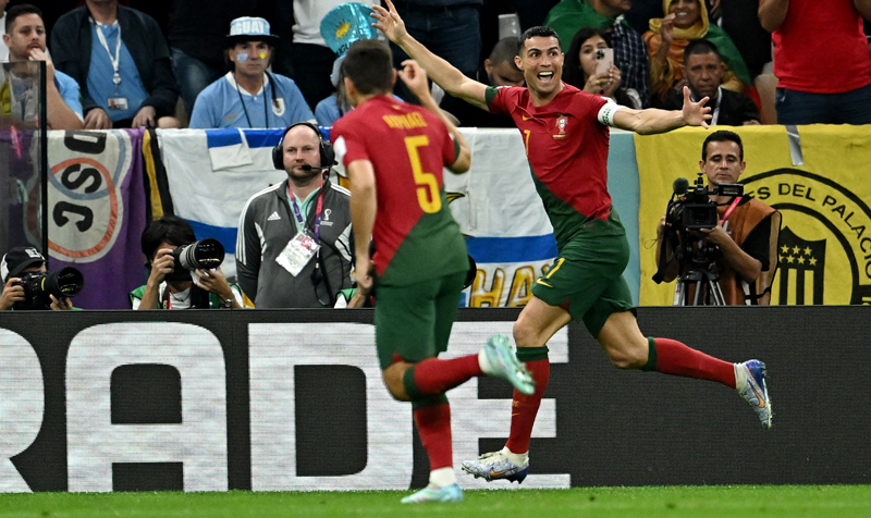 Timnas Portugal menang 2-0 atas Uruguay pada matchday kedua Grup H Piala Dunia 2022 di Stadion Lusail, Doha, Selasa (29/11/2022) dini hari WIB. (Foto: REUTERS)