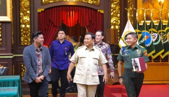 Menhan Prabowo Subianto bertemu Denny Caknan (Foto: Ist)
