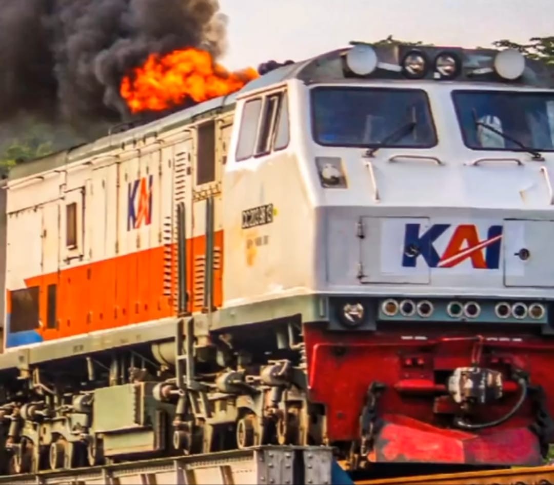 Viral Kereta Keluarkan Api Dan Asap Membumbung Netizen The Real Kereta Api News On Rcti