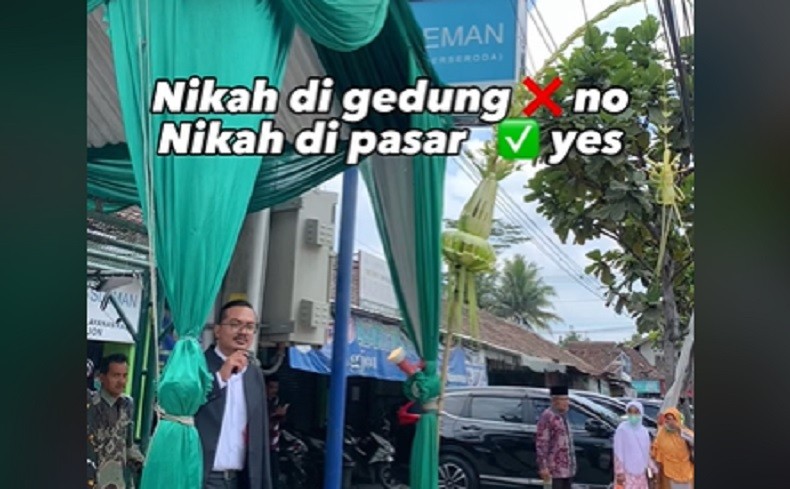 Viral Pasar Disulap Jadi Tempat Resepsi Pernikahan, Netizen Sebut Mirip Festival Makanan