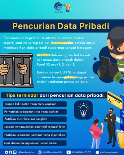 Contoh Reklame Non Komersial Pencurian Data Pribadi. (Foto: Dok. Kemkominfo)