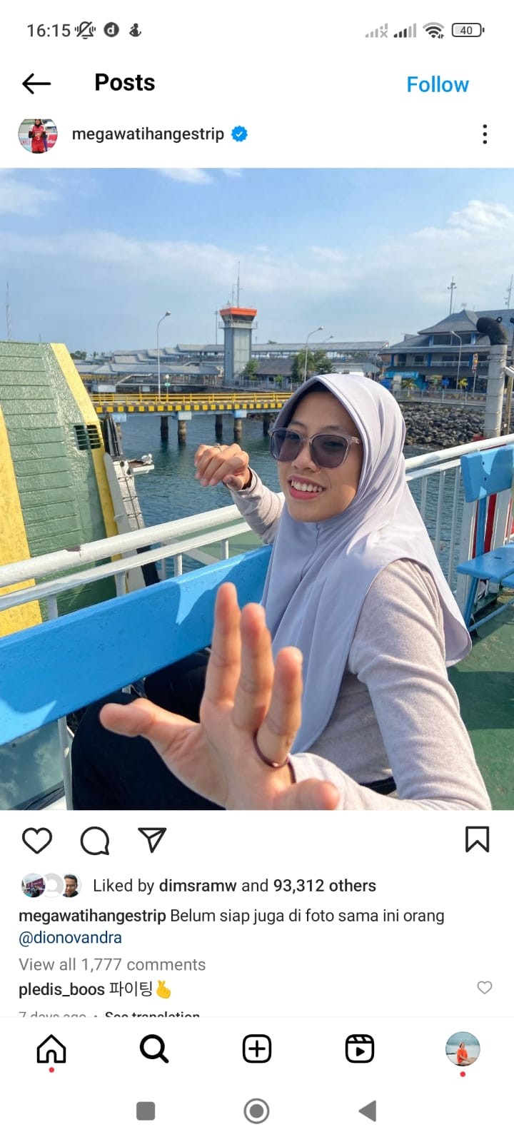 Megawati pun menanggapi komentar Seungkwan. Atlet voli berusia 24 tahun itu mengucapkan terima kasih atas dukungan yang diberikan oleh idol yang memiliki nama asli Boo Seung-kwan itu.