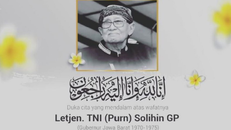 Obituari Letjen TNI (Purn) Solihin GP, Gubernur Jawa Barat ke-8 yang meninggal dunia pada Selasa (5/3/2024) pagi.(Foto: Instagram/@jusufkalla)