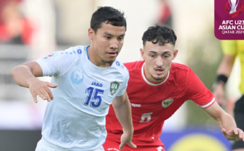 Timnas Indonesia masih bermain imbang 0-0 melawan Uzbekistan pada babak pertama semifinal Piala Asia U-23 2024 (Foto: AFC)