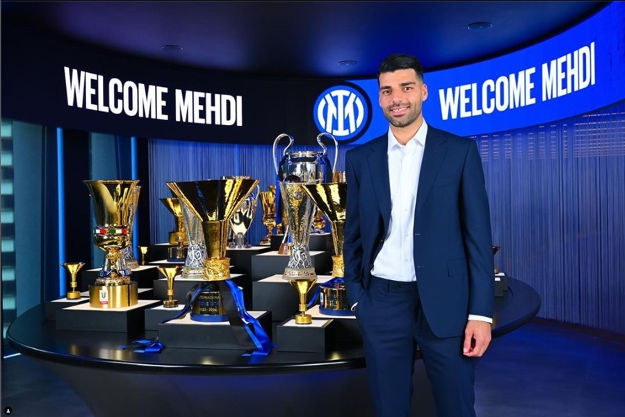 Inter Milan resmi merekrut bintang Timnas Iran Mehdi Taremi. Mehdi Taremi merupakan bagian dari Timnas Iran yang membantai Indonesia sebelum Piala Asia 2023. (foto: Inter)