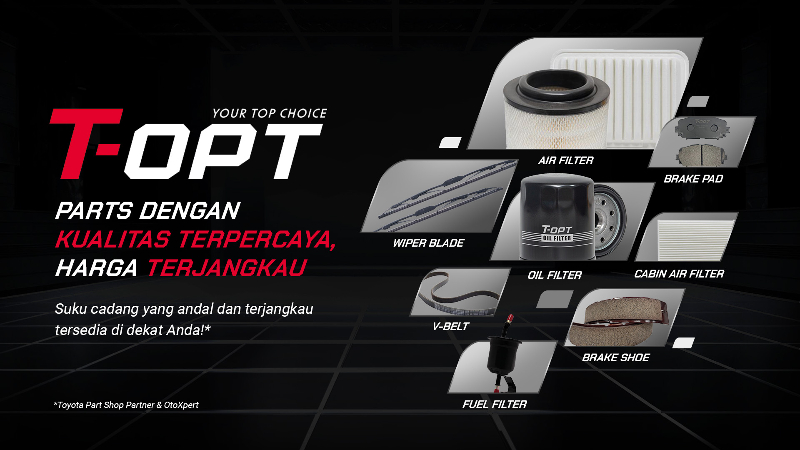 T-OPT brand suku cadang yang bisa menjadi pilihan baru pelanggan Toyota. (Foto: dok Toyota)