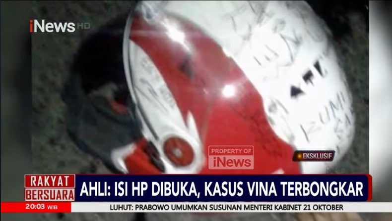Helm milik Eki (Foto: iNews)