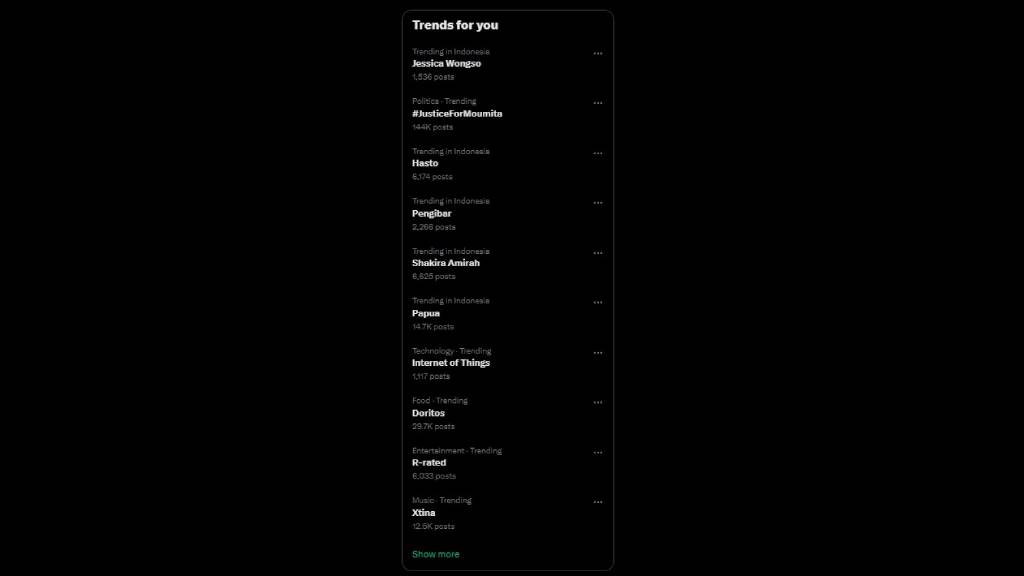 Jessica Wongso Trending Topik di X