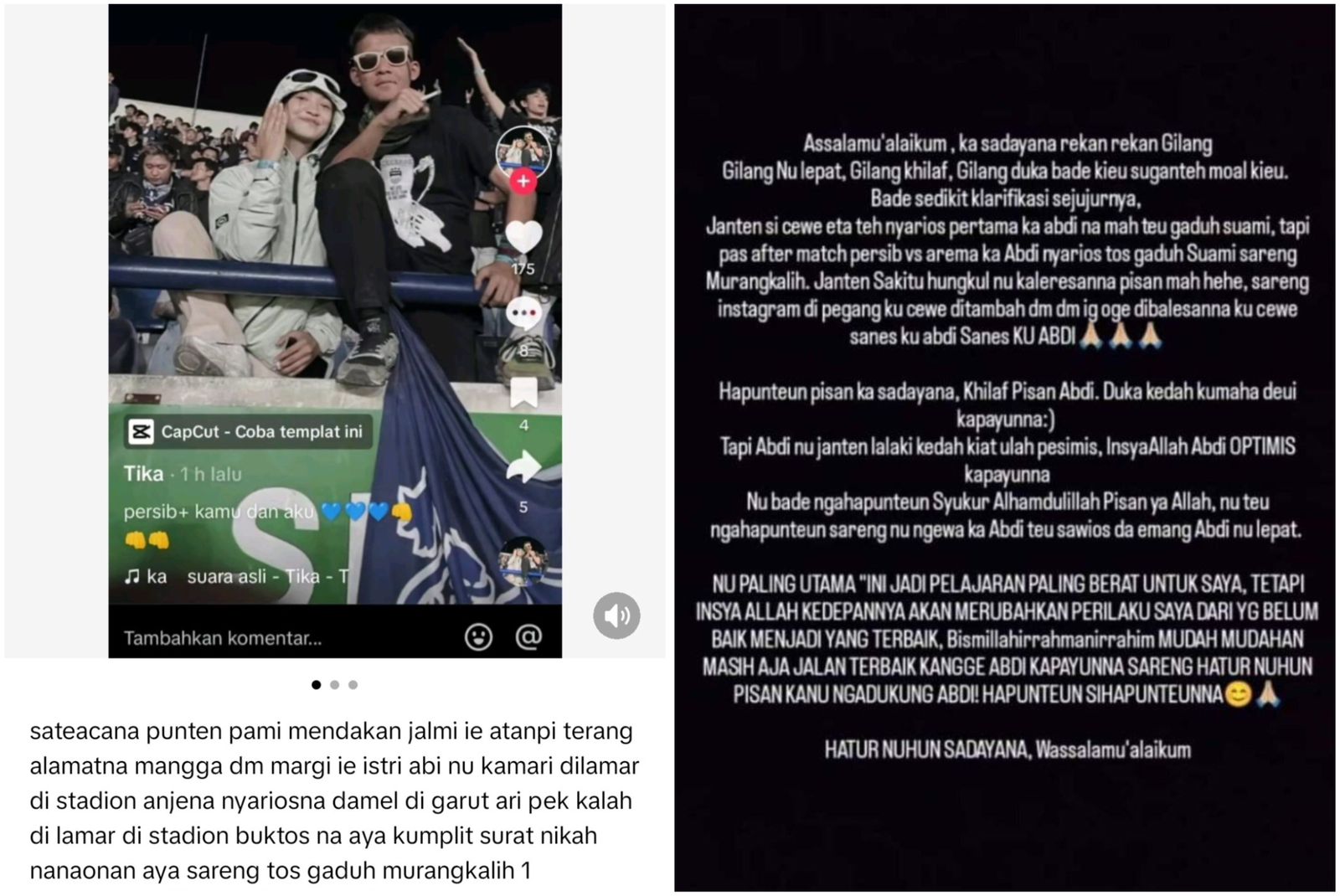 Drama melamar di stadion yang mengejutkan