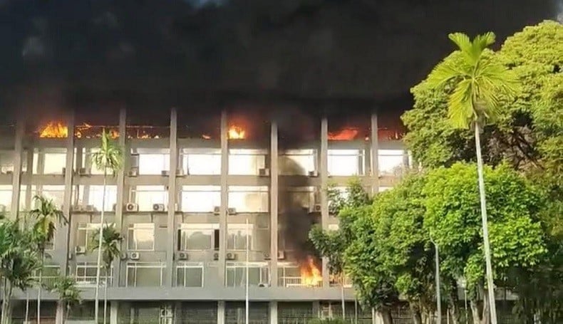 Gedung Badan Keamanan Laut (Bakamla) RI di Jalan Pegangsaan Timur, Jakarta Pusat pada Minggu (29/9/2024). (Foto MPI).