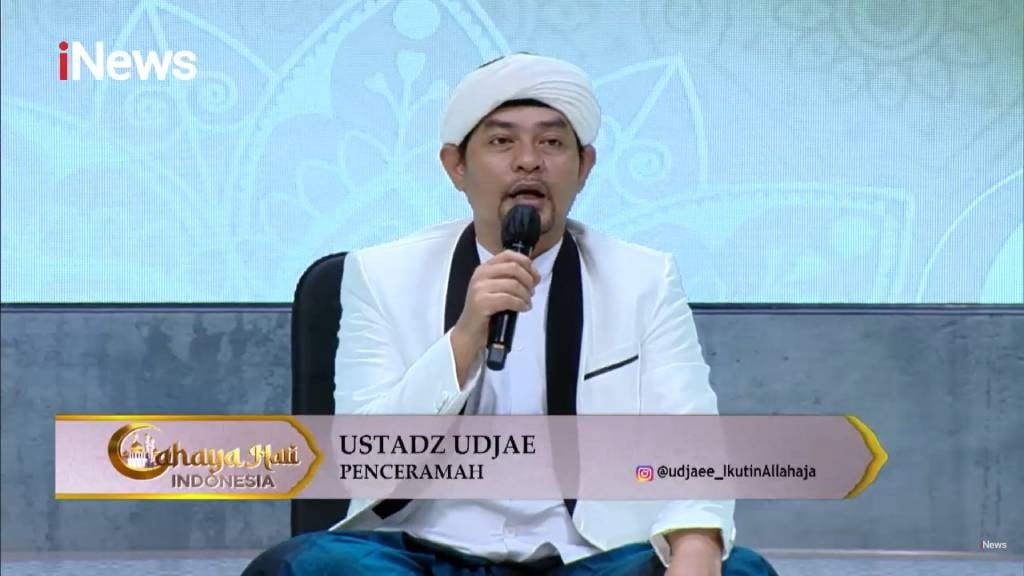 Ustaz Udjae di Cahaya Hati Indonesia iNews TV, Minggu (13/10/2024). (Foto: iNews TV)