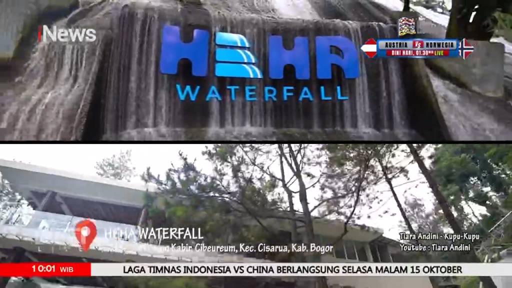 HeHa Waterfall Cisarua Bogor, Jawa Barat. (Foto; iNews TV)