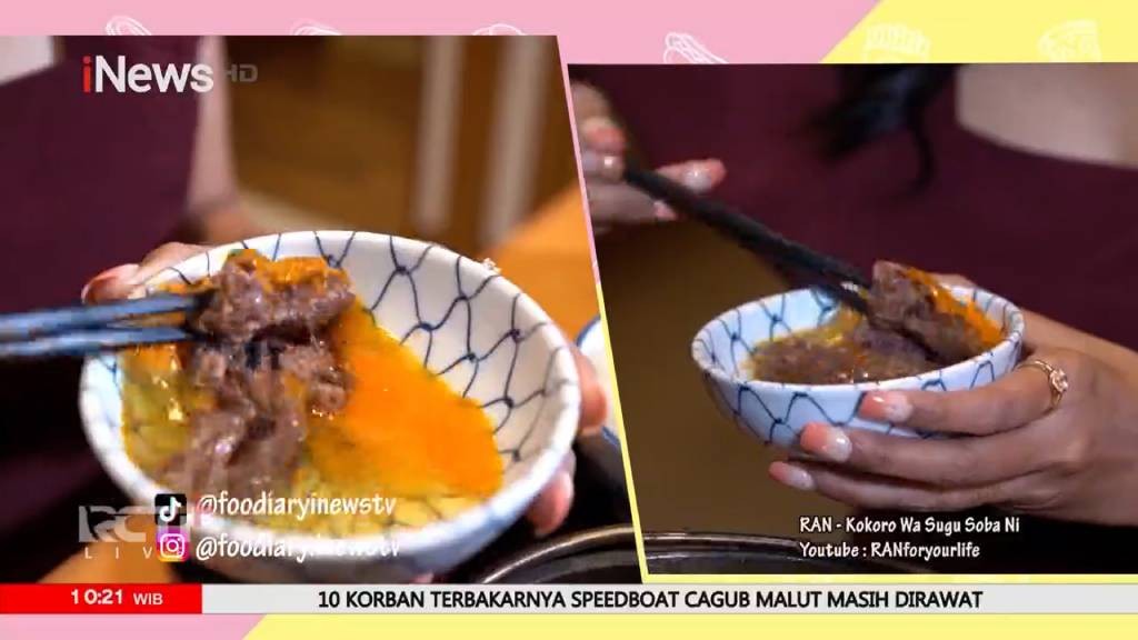 Daging wagyu dimakan dengan telur omega 3. (Foto: iNews TV)