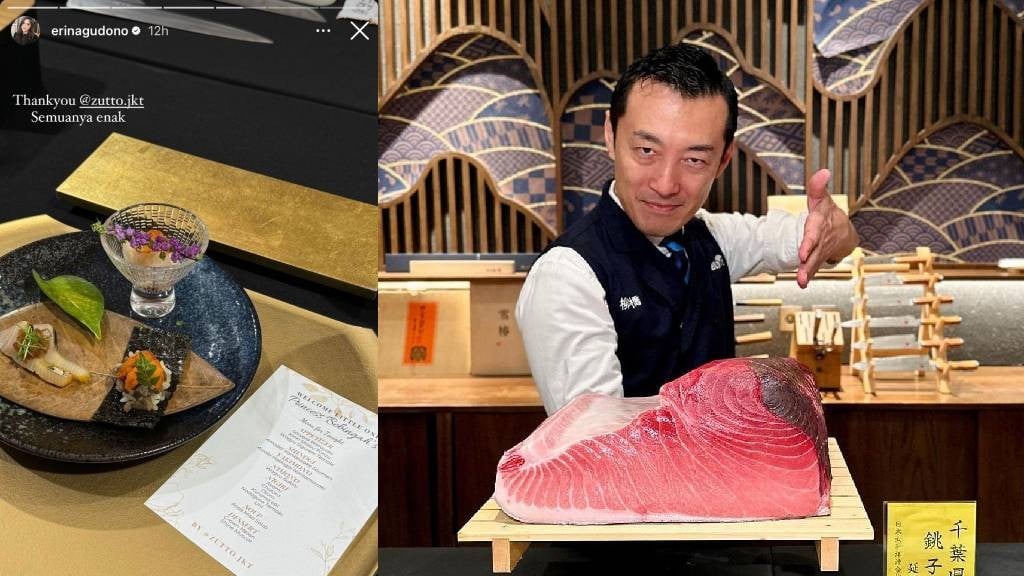 Menu omakase ala Jepang yang dihidangkan khusus untuk Erina Gudono. (Foto: Instagram)