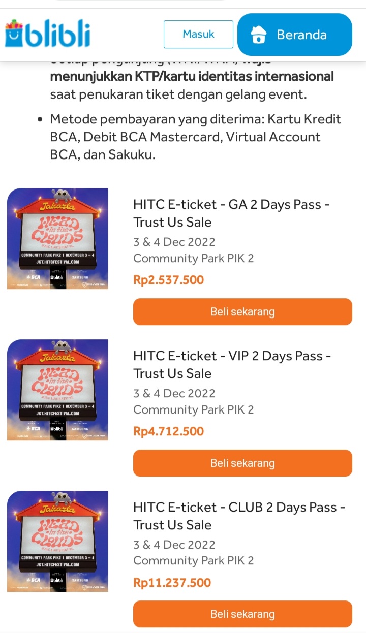 Berikut Link dan Harga Tiket Konser Head In The Clouds di Jakarta