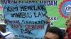 Tolak RUU Omnibus Law Cipta Lapangan Kerja, Buruh di Medan Demo di Kantor DPRD Sumut