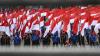 Ribuan Buruh Bawa Bendera Merah Putih Tuntut Pemerintah Cabut UU Cipta Kerja - Bagian 1