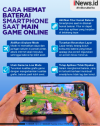 Infografis Cara Hemat Baterai Smartphone saat Main Game Online