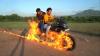 Terinspirasi Ghost Rider, YouTuber Ini Nekat Kendarai Motor dengan Kondisi Ban Terbakar