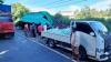 Kecelakaan Tunggal, Truk Terperosok Keluar Jalur di Jalan Raya Manado-Bitung