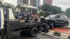  Kecelakaan Tunggal, Mobil Fortuner Masuk ke Kolam Bundaran Patung Kuda