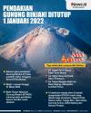 Pendakian Gunung Rinjani Ditutup 1 Januari 2022, Batas Terakhir 31 Desember
