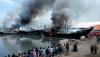 Penampakan dari Udara 13 Kapal Nelayan Ludes Terbakar di Pelabuhan Tegal - Bagian 3