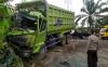 Mengerikan, Detik-Detik 2 Truk Tabrakan di Palembang Terekam CCTV