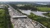 Penampakan dari Udara Macet Panjang di Gerbang Tol Cikampek Utama - Bagian 2