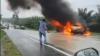 Tabrakan di Jalinsum Asahan, 2 Mobil Terbakar, 8 Orang Luka-Luka