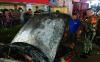 Warga Panik, Mobil Sedan Timor Terbakar di Jalan Raya Cianjur