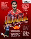 Infografis Anthony Sinisuka Ginting Juara Badminton Asia Championships 2023